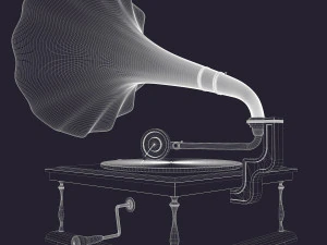 old gramophone music player 3D Model