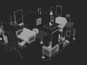 living room Model 3D