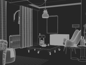 living room Model 3D