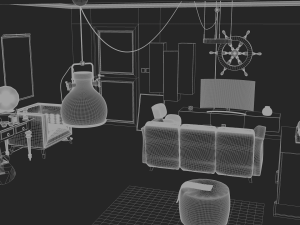 living room Model 3D