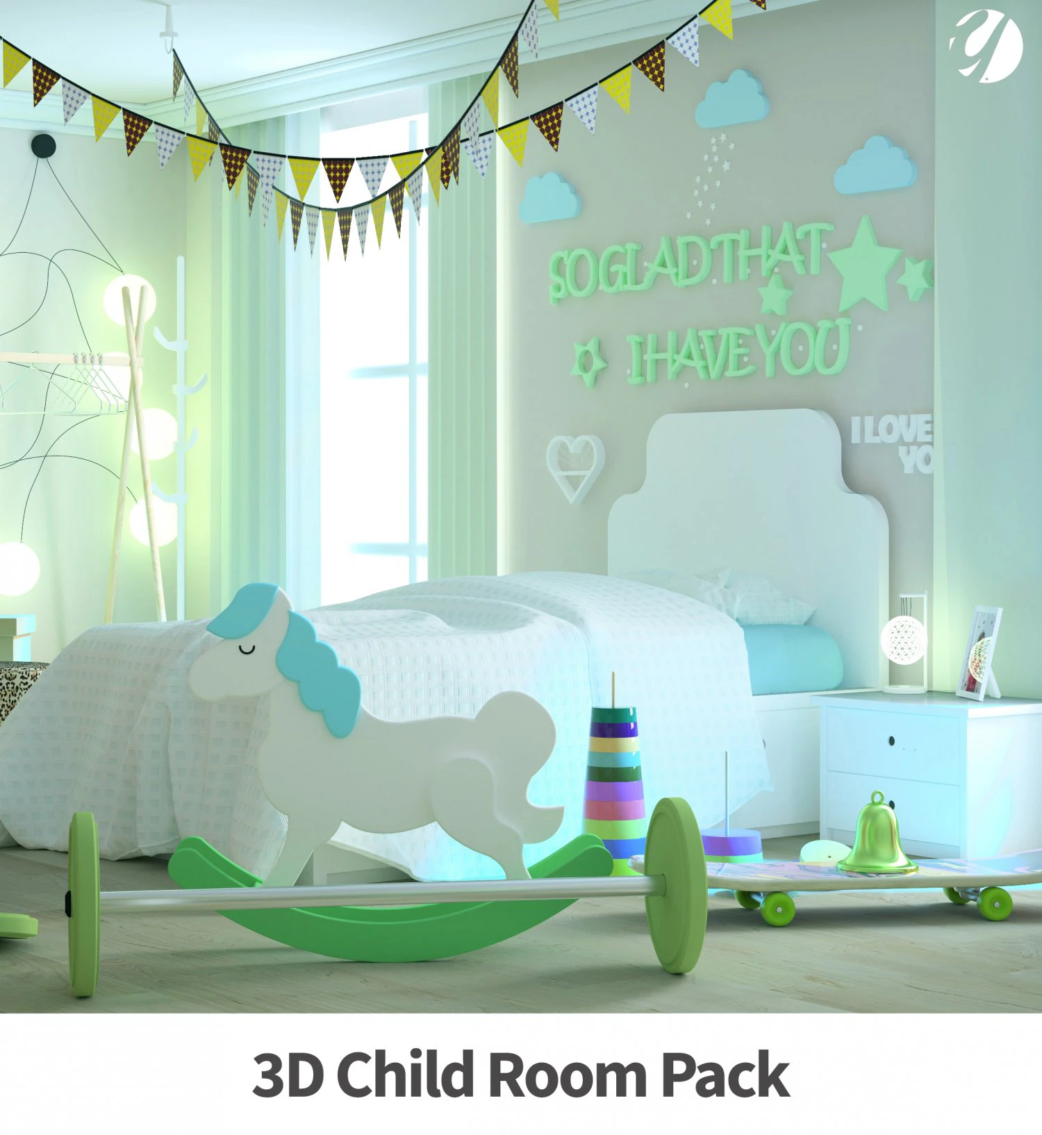 children room 3D Model .c4d .max .obj .3ds .fbx .stl .blend