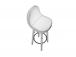 bar leather stool Modèle 3D
