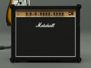 fender guitar and amplifier 3D Модель