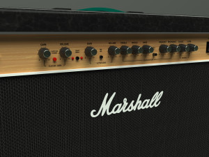 fender guitar and amplifier 3D Модель