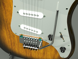 fender guitar and amplifier 3D Модель
