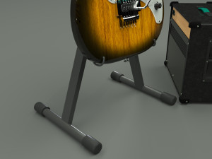 fender guitar and amplifier 3D Модель