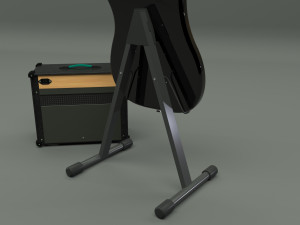 fender guitar and amplifier 3D Модель