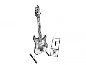 fender guitar and amplifier 3D Модель