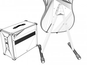 fender guitar and amplifier 3D Модель