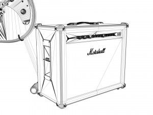 fender guitar and amplifier 3D Модель
