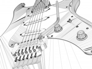 fender guitar and amplifier 3D Модель