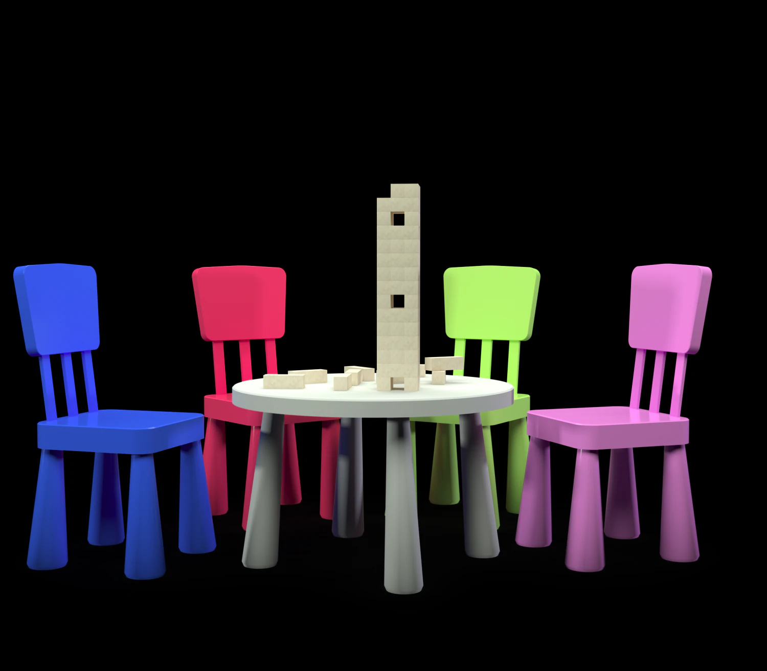 children chair 3D Model .c4d .max .obj .3ds .fbx .stl .blend 