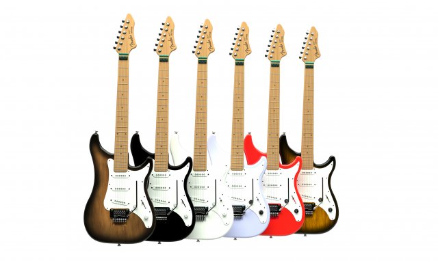 electric guitar collection 3D Model .c4d .max .obj .3ds .fbx .stl .blend 