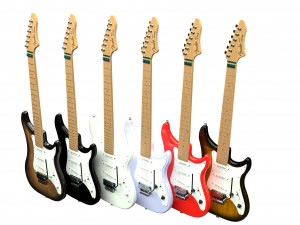 electric guitar collection 3D Model