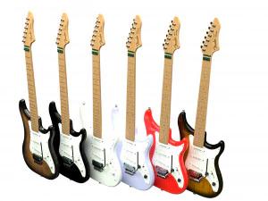electric guitar collection 3D Model