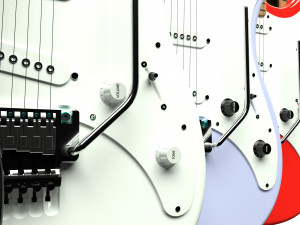 electric guitar collection 3D Model