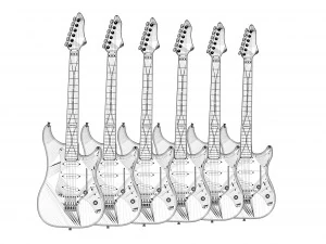 electric guitar collection 3D Model