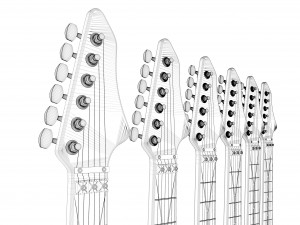 electric guitar collection 3D Model