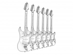 electric guitar collection 3D Model