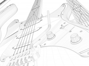 electric guitar collection 3D Model