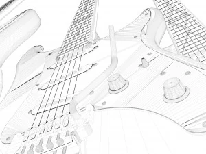 electric guitar collection 3D Model