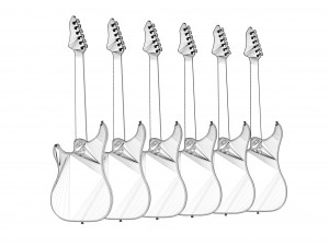 electric guitar collection 3D Model
