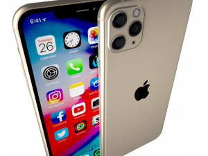 apple iphone 11 pro max gold Model 3D