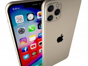 apple iphone 11 pro max gold 3D Model