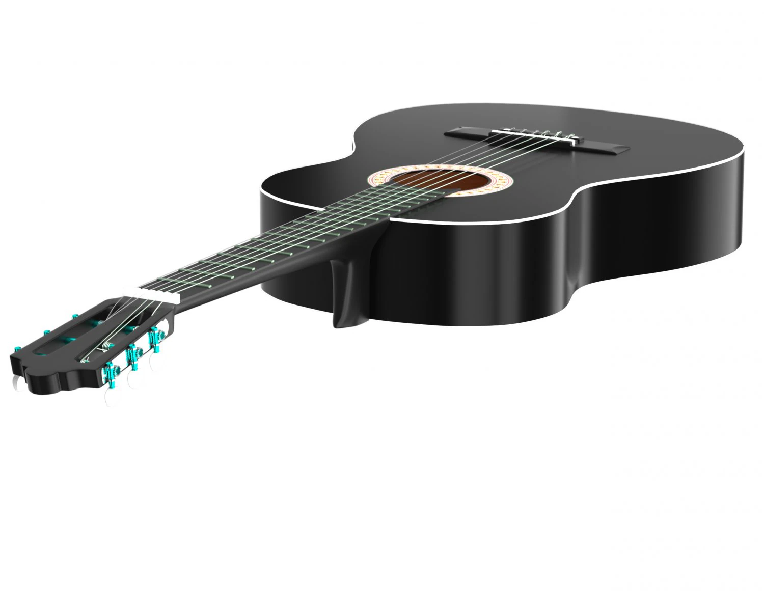 guitare classique noire Modèle 3D .c4d .max .obj .3ds .fbx .stl .blend 
