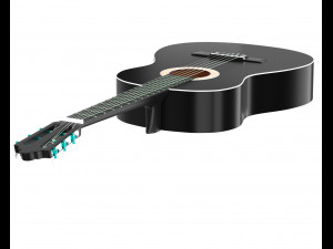 black classic guitar 3D Model