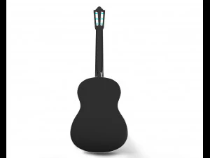 guitare classique noire Modèle 3D