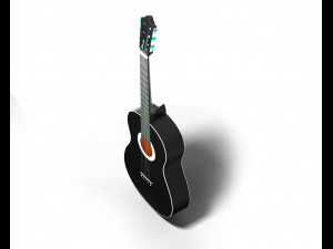 black classic guitar 3D Модель