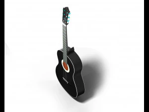 guitare classique noire Modèle 3D