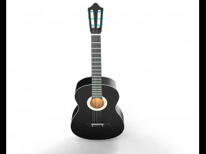 guitare classique noire Modèle 3D