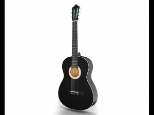 black classic guitar 3D Модель