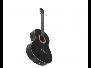 guitare classique noire Modèle 3D