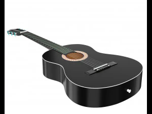 guitare classique noire Modèle 3D