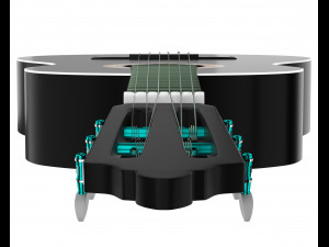 black classic guitar 3D Модель
