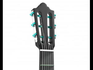 guitare classique noire Modèle 3D