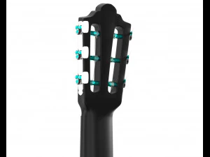 guitare classique noire Modèle 3D