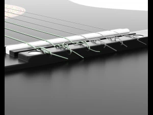 guitare classique noire Modèle 3D