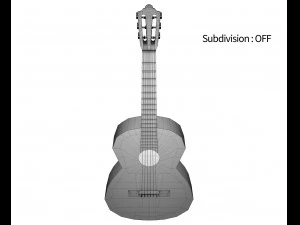 guitare classique noire Modèle 3D