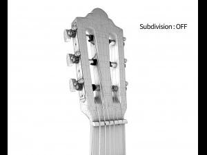 guitare classique noire Modèle 3D