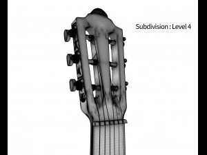 guitare classique noire Modèle 3D