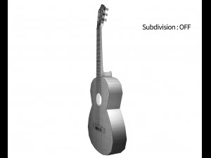 guitare classique noire Modèle 3D