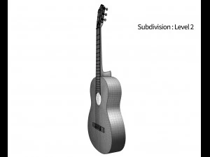 guitare classique noire Modèle 3D