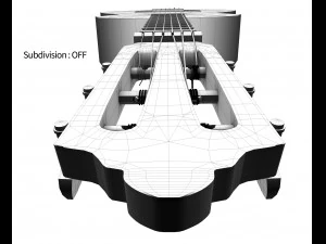 guitare classique noire Modèle 3D