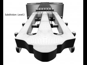 guitare classique noire Modèle 3D