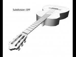 guitare classique noire Modèle 3D