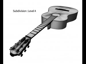guitare classique noire Modèle 3D
